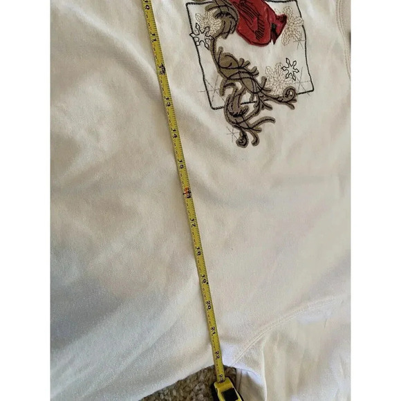 Vintage Top Stitch Sweater Size Large Womens Snow Red Cardinal M&C Sportswear - Picture 6 of 7